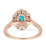 Floral Oval Vintage Engagement Ring Cubic Zirconia 925 Sterling Silver