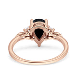 Vintage Teardrop Pear Engagement Ring Simulated Cubic Zirconia 925 Sterling Silver