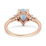 Art Deco Teardrop Pear Natural Moonstone Vintage Engagement Ring