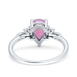 Vintage Teardrop Pear Engagement Ring Simulated Cubic Zirconia 925 Sterling Silver