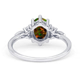 Oval Art Deco Engagement Ring Cubic Zirconia 925 Sterling Silver