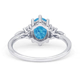 Oval Art Deco Engagement Ring Cubic Zirconia 925 Sterling Silver