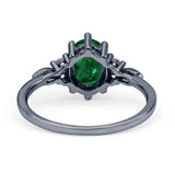 Oval Art Deco Engagement Ring Cubic Zirconia 925 Sterling Silver