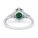 Oval Art Deco Engagement Ring Cubic Zirconia 925 Sterling Silver