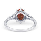 Oval Art Deco Engagement Ring Cubic Zirconia 925 Sterling Silver