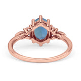 Antique Style Oval Lab Alexandrite Art Deco Engagement Ring