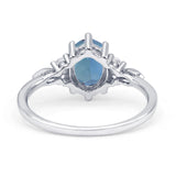 Antique Style Oval Lab Alexandrite Art Deco Engagement Ring