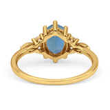 Antique Style Oval Lab Alexandrite Art Deco Engagement Ring