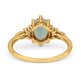 Antique Style Oval Natural Green Amethyst Art Deco Engagement Ring