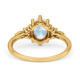 Antique Style Oval Natural Moonstone Art Deco Engagement Ring