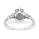 Antique Style Oval Natural Smoky Quartz Art Deco Engagement Ring