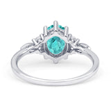 Oval Art Deco Engagement Ring Cubic Zirconia 925 Sterling Silver