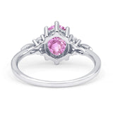 Oval Art Deco Engagement Ring Cubic Zirconia 925 Sterling Silver