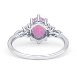 Oval Art Deco Engagement Ring Cubic Zirconia 925 Sterling Silver