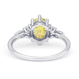 Oval Art Deco Engagement Ring Cubic Zirconia 925 Sterling Silver