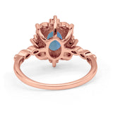 Art Deco Oval Lab Alexandrite Halo Ballerina Style Engagement Ring