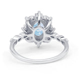 Art Deco Oval Natural Moonstone Halo Ballerina Style Engagement Ring