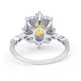 Oval Halo Ballerina Style Engagement Ring Cubic Zirconia 925 Sterling Silver