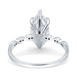 Solitaire Marquise Engagement Ring Cubic Zirconia 925 Sterling Silver