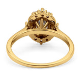 Halo Ballerina Style Oval Natural Rutilated Quartz Solitaire Engagement Ring
