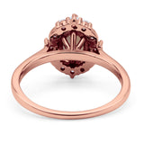 Halo Ballerina Style Oval Natural Smoky Quartz Solitaire Engagement Ring