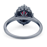 Halo Ballerina Style Oval Engagement Ring Cubic Zirconia 925 Sterling Silver