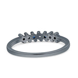 Round Dazzling Eternity Wedding Band Cubic Zirconia 925 Sterling Silver