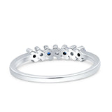 Round Dazzling Eternity Wedding Band Cubic Zirconia 925 Sterling Silver