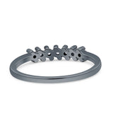 Round Dazzling Eternity Wedding Band Cubic Zirconia 925 Sterling Silver