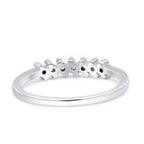 Round Dazzling Eternity Wedding Band Cubic Zirconia 925 Sterling Silver
