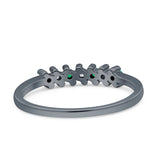 Round Dazzling Eternity Wedding Band Cubic Zirconia 925 Sterling Silver