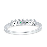 Round Dazzling Eternity Wedding Band Cubic Zirconia 925 Sterling Silver