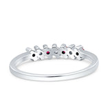 Round Dazzling Eternity Wedding Band Cubic Zirconia 925 Sterling Silver