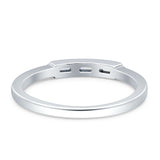 Three-Stone Baguette Eternity Band Cubic Zirconia 925 Sterling Silver
