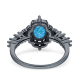 Vintage Inspired Art Deco Oval Engagement Ring Simulated Cubic Zirconia 925 Sterling Silver