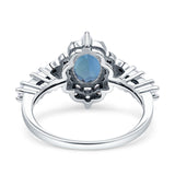 Halo Art Deco Oval Lab Alexandrite Engagement Ring