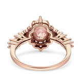 Vintage Inspired Art Deco Oval Engagement Ring Simulated Cubic Zirconia 925 Sterling Silver