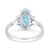 Vintage Marquise Engagement Ring Simulated Cubic Zirconia 925 Sterling Silver