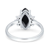 Vintage Marquise Engagement Ring Simulated Cubic Zirconia 925 Sterling Silver