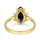 Vintage Marquise Engagement Ring Simulated Cubic Zirconia 925 Sterling Silver