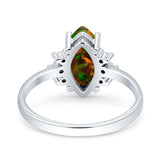 Vintage Marquise Engagement Ring Simulated Cubic Zirconia 925 Sterling Silver