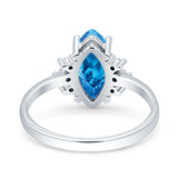 Vintage Marquise Engagement Ring Simulated Cubic Zirconia 925 Sterling Silver