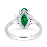 Vintage Marquise Engagement Ring Simulated Cubic Zirconia 925 Sterling Silver