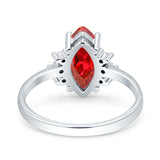 Vintage Marquise Engagement Ring Simulated Cubic Zirconia 925 Sterling Silver
