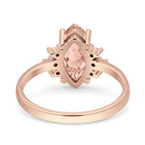 Vintage Marquise Engagement Ring Simulated Cubic Zirconia 925 Sterling Silver