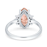Vintage Marquise Engagement Ring Simulated Cubic Zirconia 925 Sterling Silver