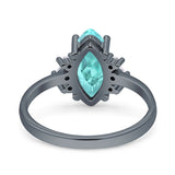 Vintage Marquise Engagement Ring Simulated Cubic Zirconia 925 Sterling Silver