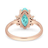 Vintage Marquise Engagement Ring Simulated Cubic Zirconia 925 Sterling Silver