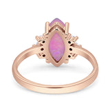 Vintage Marquise Engagement Ring Simulated Cubic Zirconia 925 Sterling Silver