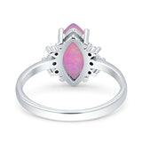 Vintage Marquise Engagement Ring Simulated Cubic Zirconia 925 Sterling Silver